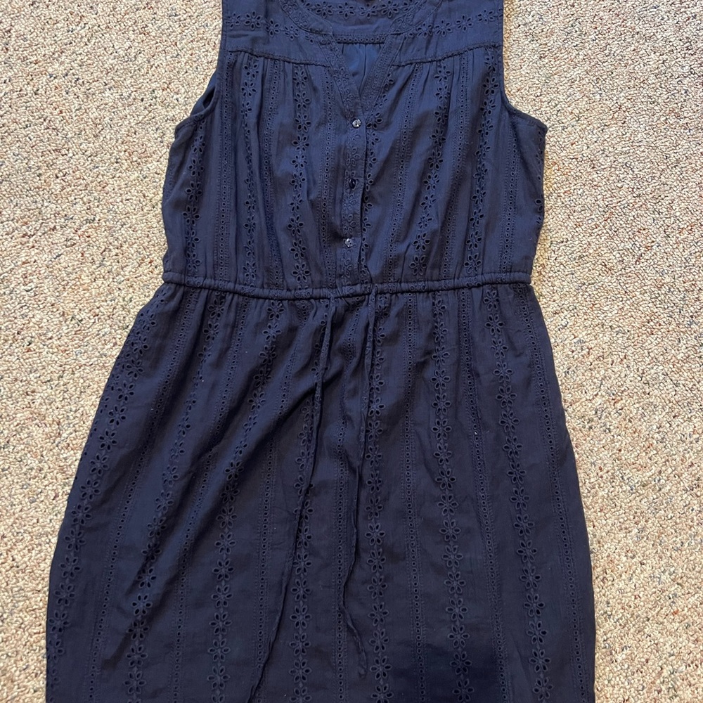 Market and Spruce Navy Eyelet Dress